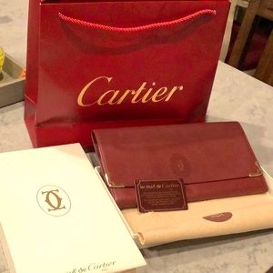 Cartier de le must Bordeaux clutch, Vintage